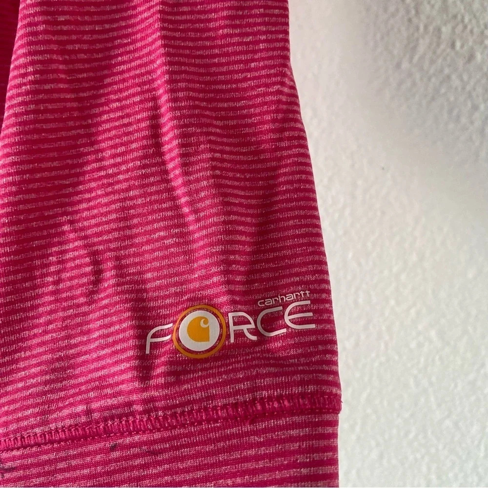 CARHARTT Pullover Pink Hooded Striped Light Jacket Girl’s Size Small (8) - Picture 3 of 10